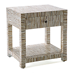Тумбочка прикроватная Vancouver Bone Inlay Bedside Beige варинант исполнения - 1 | Loft Concept в Кирове