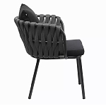 Стул мягкий с декором в виде плетеных лент на спинке и подлокотниках Semicircular Chair Decorated with Ribbons варинант исполнения - 9 | Loft Concept в Кирове