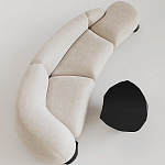 Диван Cannes трехместный с обивкой букле молочного цвета варинант исполнения - 1 | Loft Concept в Кирове