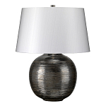 Настольная лампа с круглым фарфоровым основанием ручной работы с покрытием глазурью и белым абажуром из искусственного шелка Elstead Lighting варинант исполнения - 1 | Loft Concept в Кирове