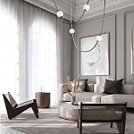 Подвесной светильник в форме дуги с белыми шарообразными плафонами Flos Wireline Lighting варинант исполнения - 4 | Loft Concept в Кирове