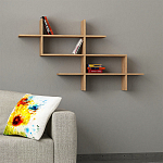 Полка фигурная подвесная цвета древесины HALIC BOOKCASE OAK варинант исполнения - 1 | Loft Concept в Кирове