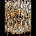 Люстра круглая с хрустальными подвесками на золотистом каркасе Roul Crystal Light варинант исполнения - 5 | Loft Concept в Кирове