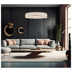 Люстра подвесная круглая из прозрачного хрусталя с корпусом из металла цвета хром Selfsufficient варинант исполнения - 7 | Loft Concept в Кирове