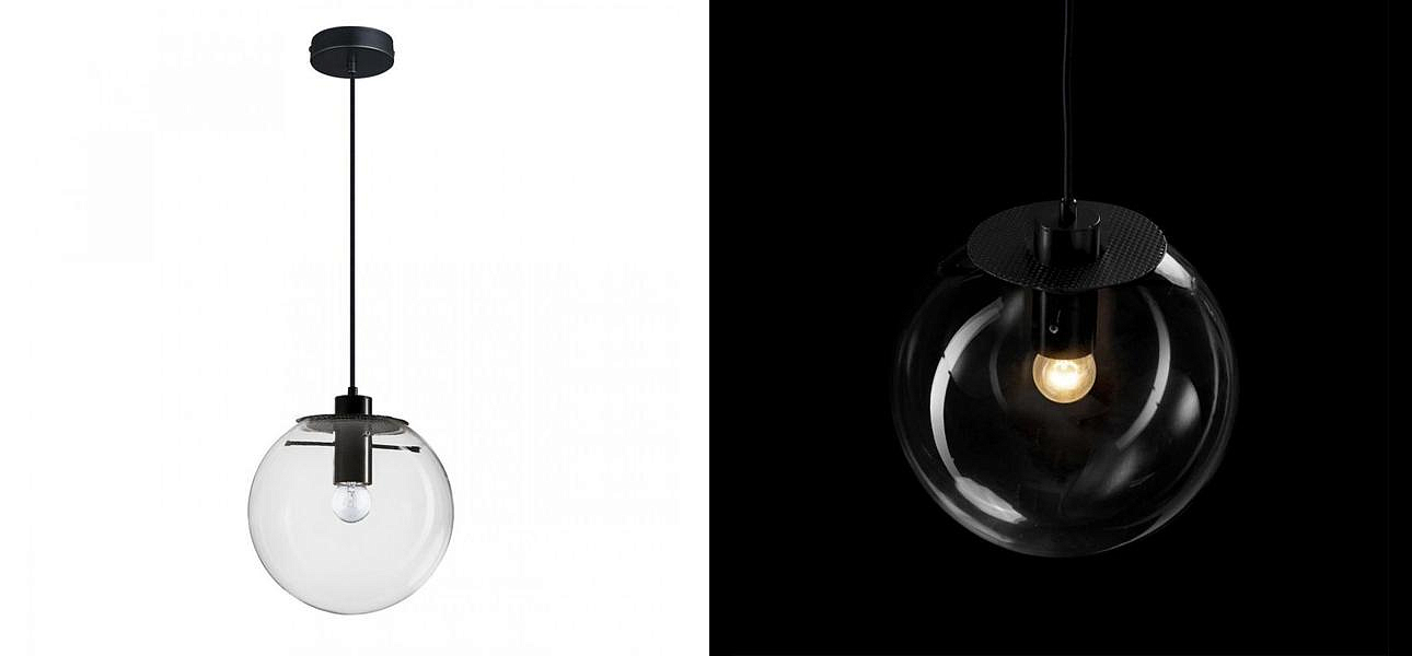 Подвесной светильник Selene Glass Ball Ceiling Lights Black 40 cm Подвесной светильник Selene Glass Ball Ceiling Lights Black 40 cm - Loft-Concept в Кирове