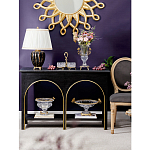 Чаша из прозрачного стекла с бронзовым ободком и фигурками бабочек Eden Garden варинант исполнения - 3 | Loft Concept в Кирове