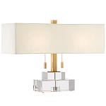 Настольная лампа прямоугольная на прозрачном основании Charm and Luxury варинант исполнения - 2 | Loft Concept в Кирове