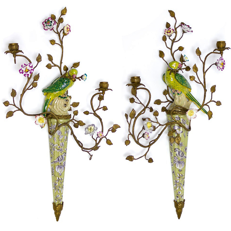 Подсвечник Candlestick Bindweed and Parrot Зеленый Бронза Подсвечник Candlestick Bindweed and Parrot Зеленый Бронза в Кирове | Loft Concept