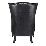 Кресло из натуральной кожи на 4-х деревянных ножках из массива бука Daniel Leather Armchair black варинант исполнения - 3 | Loft Concept в Кирове