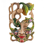 Маска деревянная резная расписная Tropical Paradise варинант исполнения - 3 | Loft Concept в Кирове