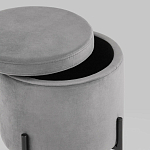 Серый пуф на черных ножках SANJAY варинант исполнения - 3 | Loft Concept в Кирове