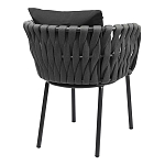 Стул мягкий с декором в виде плетеных лент на спинке и подлокотниках Semicircular Chair Decorated with Ribbons варинант исполнения - 10 | Loft Concept в Кирове