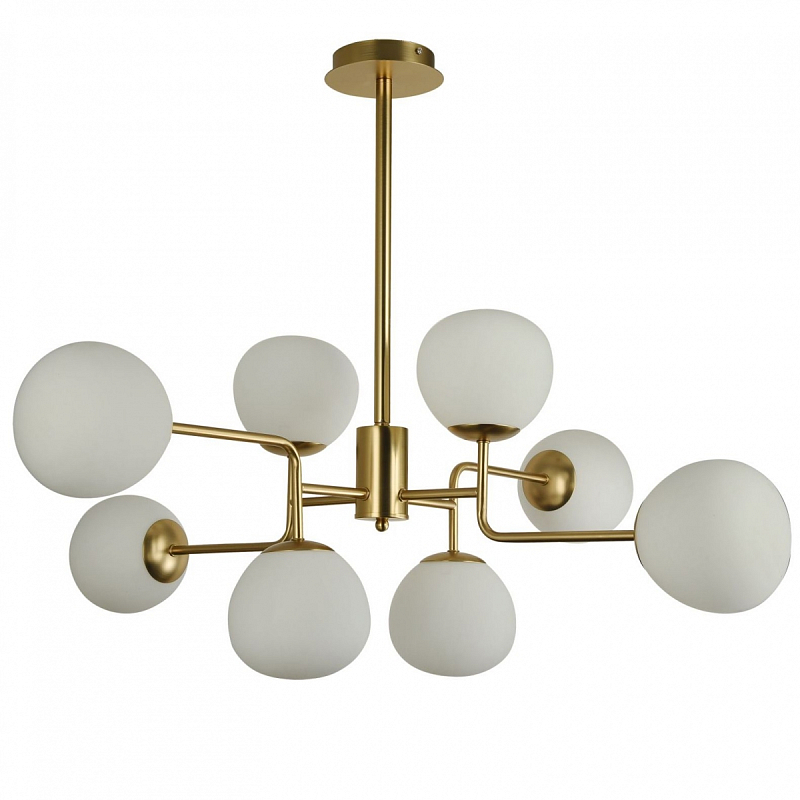 Люстра Tiepolo Ball Chandelier Gold 8 Золотой Белый Люстра Tiepolo Ball Chandelier Gold 8 Золотой Белый в Кирове | Loft Concept