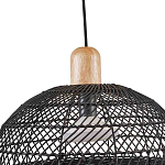 Подвесной светильник с округлым абажуром из черного ротанга Wicker Furniture варинант исполнения - 4 | Loft Concept в Кирове