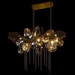 Люстра подвесная с 22-мя гранёными стеклянными плафонами с вертикальными подвесками Gilded Mirage  варинант исполнения - 6 | Loft Concept в Кирове