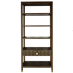 Стеллаж Elsa Dreams Walnut со стеклянными полками и ящиком варинант исполнения - 7 | Loft Concept в Кирове