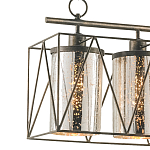 Люстра прямоугольная с 5-ю плафонами из стекла с узором Translucent Pattern варинант исполнения - 1 | Loft Concept в Кирове