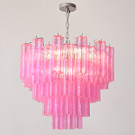 Элитная Люстра Textured Glass Pink Chandelier Ярко Розовое стекло варинант исполнения - 4 | Loft Concept в Кирове