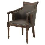 Кресло кожаное на 4-х деревянных ножках из массива березы Ethan Armchair brown варинант исполнения - 3 | Loft Concept в Кирове