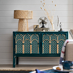 Комод для посуды из ротанга Felice Rattan Green варинант исполнения - 6 | Loft Concept в Кирове