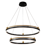 Люстра подвесная с двумя кольцами черного и золотого цвета Ring Horizontal варинант исполнения - 1 | Loft Concept в Кирове