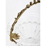 Чаша из прозрачного стекла на ножке с бронзовой ручкой в виде ветки Eden Garden варинант исполнения - 5 | Loft Concept в Кирове