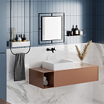 Настенное зеркало квадратной формы в черной металлической раме CORNER MIRROR BLACK варинант исполнения - 2 | Loft Concept в Кирове