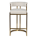 Стул барный букле бежевый с каркасом цвета матовое золото Tactility варинант исполнения - 1 | Loft Concept в Кирове