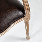 Полукресло из массива бука с сиденьем из экокожи и цветочным принтом на спинке Chinoiserie Garden Chair варинант исполнения - 3 | Loft Concept в Кирове