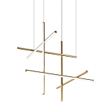 Люстра с 6-ю  пересекающимися цилиндрическими плафонами на тонких тросах Trumpet tube варинант исполнения - 1 | Loft Concept в Кирове