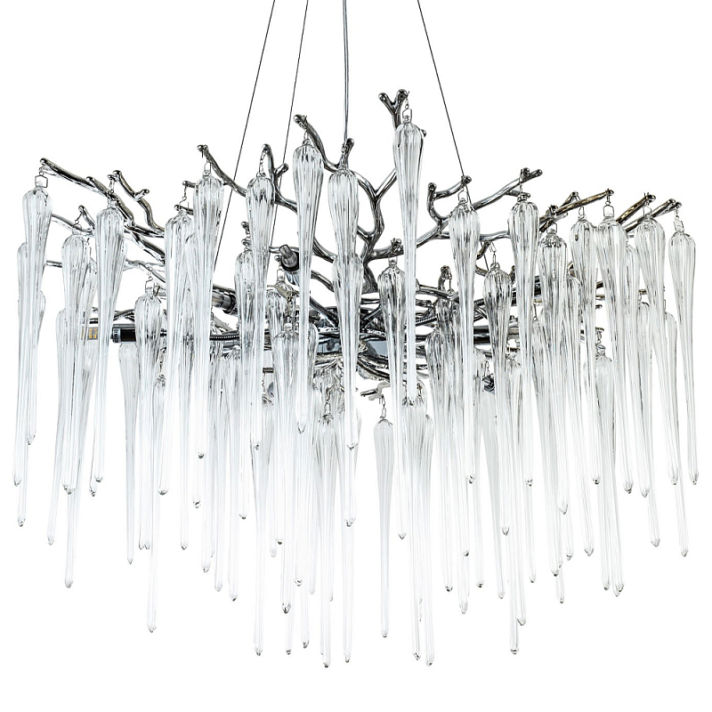 Люстра с хрустальными подвесками Frozen Drops Chandelier Chrome 10 Прозрачный Хром Люстра с хрустальными подвесками Frozen Drops Chandelier Chrome 10 Прозрачный Хром в Кирове | Loft Concept