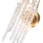 Бра с хрустальными прозрачными подвесками и круглым основанием золотого цвета FAIRYTREE Light варинант исполнения - 2 | Loft Concept в Кирове