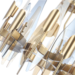 Люстра с вертикальными стеклянными элементами и металлическим каркасом цвета Латунь Vertical Glass варинант исполнения - 3 | Loft Concept в Кирове