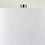 Настольная лампа с круглым фарфоровым основанием ручной работы с покрытием глазурью и белым абажуром из искусственного шелка Elstead Lighting варинант исполнения - 3 | Loft Concept в Кирове