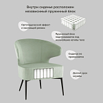 Современное мягкое кресло на металлических ножках Rakush Pistachio варинант исполнения - 9 | Loft Concept в Кирове