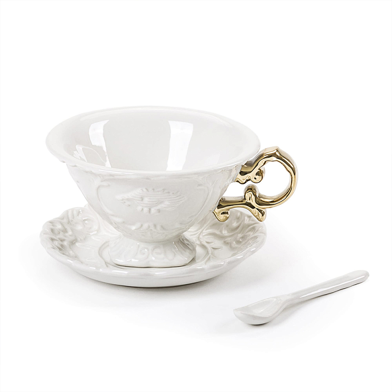 Чайная пара Seletti I-Tea Gold Белый Золотой Чайная пара Seletti I-Tea Gold Белый Золотой в Кирове | Loft Concept