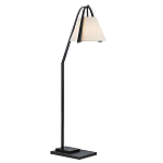 Торшер с черным каркасом и белым тканевым абажуром в форме конуса Stylish Solution варинант исполнения - 1 | Loft Concept в Кирове