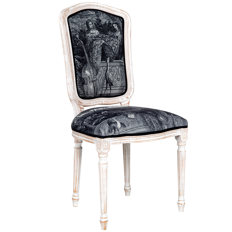 Стул Monceau Palace Stool Черно-белый Белый винтажная патина Стул Monceau Palace Stool Черно-белый Белый винтажная патина в Кирове | Loft Concept