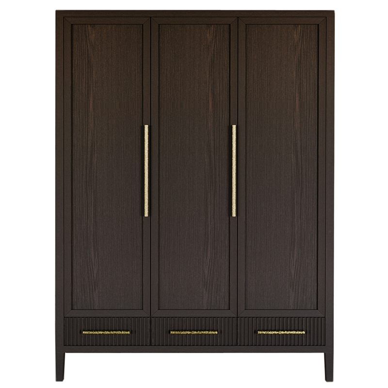 Большой Шкаф Primo Темный орех с 3 дверьми и 3 выдвижными ящиками Темный дуб Золотой в Кирове | Loft Concept 