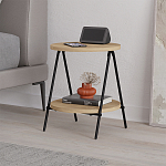 Стол приставной с 2-мя круглыми столешницами из дерева ESSEL OAK варинант исполнения - 6 | Loft Concept в Кирове