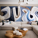 Арт-объект ручной работы Blue Abstraction из 4-х панелей варинант исполнения - 1 | Loft Concept в Кирове