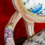 Полукресло из массива бука бежевое с изображением птиц и цветов Beige Green Chinoiserie Garden Chair варинант исполнения - 3 | Loft Concept в Кирове