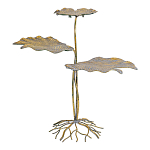 Столик приставной с тремя столешницами Тропические листья Tropical Forest gold варинант исполнения - 1 | Loft Concept в Кирове