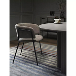 Стул полукруглый с каркасом из металла и мягким сиденьем и спинкой Soft Chenille варинант исполнения - 5 | Loft Concept в Кирове