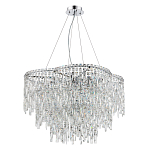 Люстра подвесная с хрустальными подвесками и металлическим основанием цвета Хром Ludivine Lighting варинант исполнения - 1 | Loft Concept в Кирове