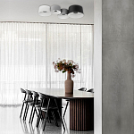 Потолочный светильник с 2-мя цилиндрическими абажурами серого и черного цвета Urban Dome варинант исполнения - 7 | Loft Concept в Кирове