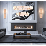 Люстра с 2-мя кольцами с текстурным природным рисунком IceFlame варинант исполнения - 6 | Loft Concept в Кирове