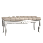 Банкетка из массива бука с бежевой обивкой из велюра White Provence варинант исполнения - 1 | Loft Concept в Кирове